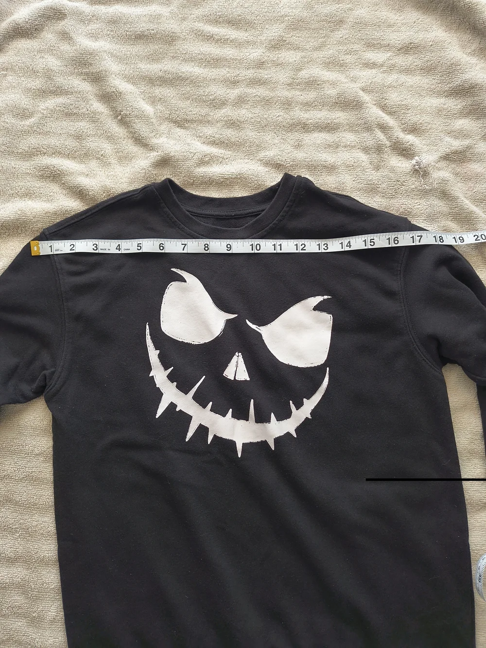 For Children Black Graphic Sweatshirt with White Skull Face